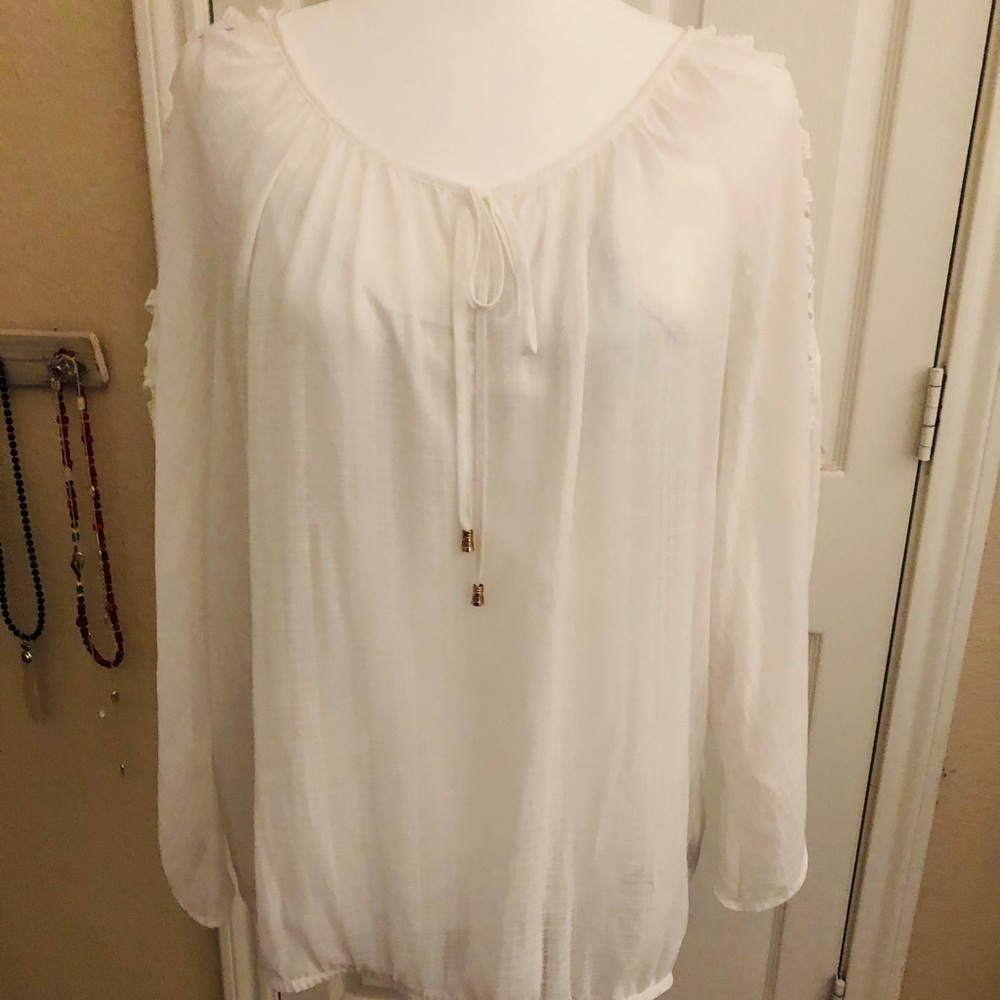 White Sheer Blouse with Camisole